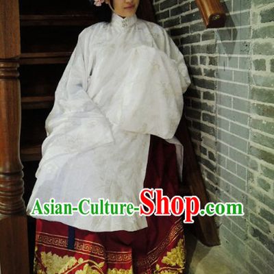 Ming Dynasty Princess Embroidered Flower Attire Clothing Complete Set