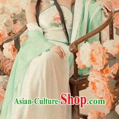 Ancient Chinese Light Green Sexy Costume for Women