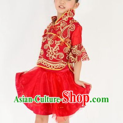 Traditional Chinese Red Mandarin Costumes for Women