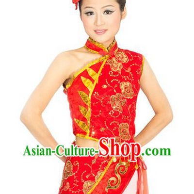 Traditional Chinese Mandarin Yang Ge Dance Costume for Women