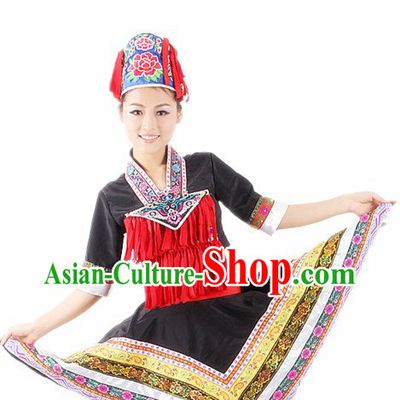 Traditional Chinese Ethnic Costumes and Hat for Women