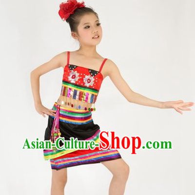 Traditional Chinese Dai Nationality Dance Costumes for Kids