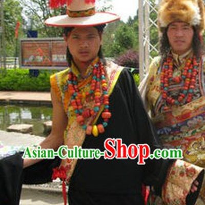 Traditional Tibetan Male Clothing and Hat