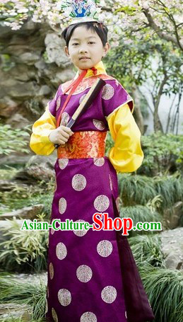 Dream of Red Chamber Jia Baoyu Costume and Hat for Kids