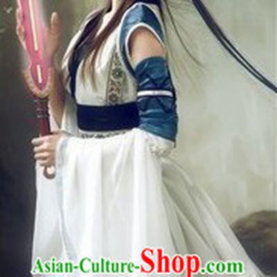 Ancient Chinese Swordwoman Costume and Headpiece for Women