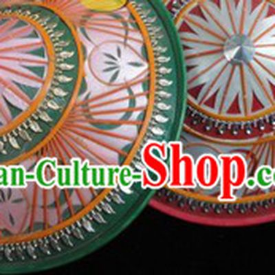 Green Stage Performance Chinese Dai Ethnic Hat