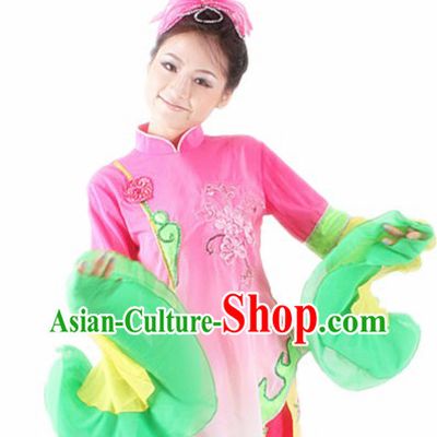 Traditional Chinese Lotus Shape Wide Sleeves Dance Costumes for Women