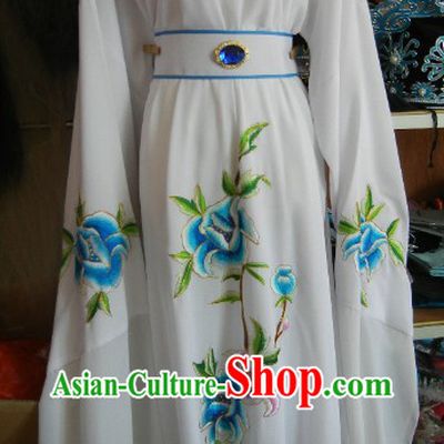 White Chinese Stage Performance Bao Yu Costumes for Men