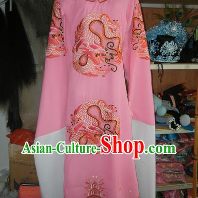 Chinese Opera Stage Performance Embroidered Dragon Long Robe for Men