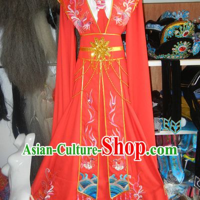 Red Chinese Opera Embroidered Phoenix Costumes