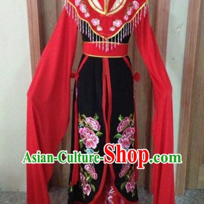 Red Chinese Opera Embroidered Phoenix Wang Xifeng Costumes Complete Set