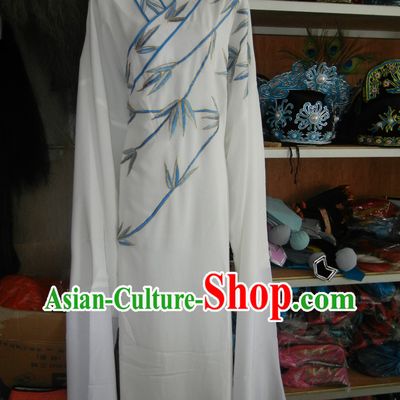 Ancient Chinese Huangmei Opera Embroidered Bamboo Robe for Men