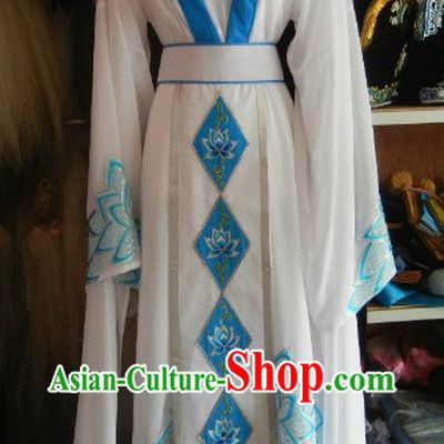 Ancient Chinese Embroided Lotus Nun Outfit for Women