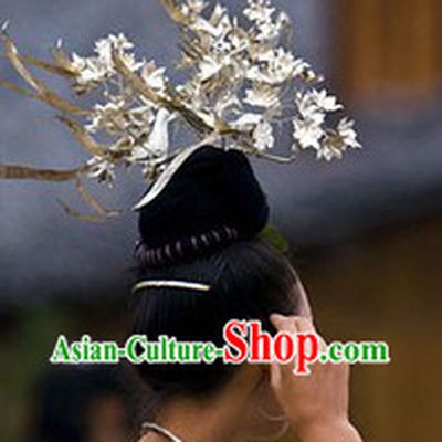 Traditional Chinese Miao Three Phoenixes Hair Accessories for Women