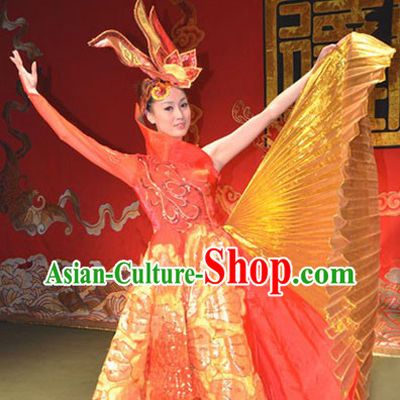 Chinese Stage Performance Modern Dance Costumes and Headwear for Women