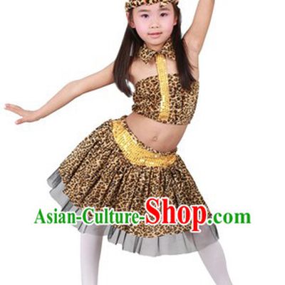 Stage Performance Savage Dance Costumes for Kids
