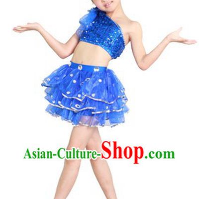 Blue Jazz Dance Costumes for Kids