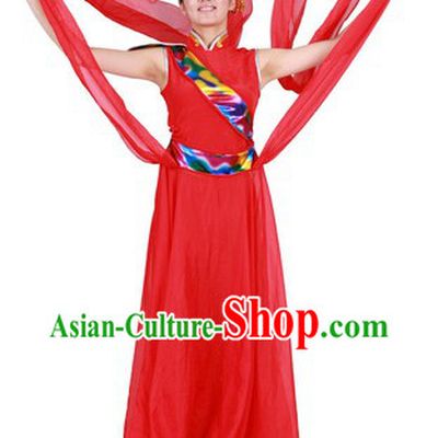 Stage Performance Han Minority Long Ribbon Dance Outfit for Women