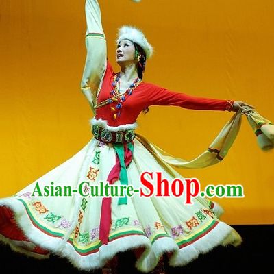 Traditional Chinese Tibetan Xinzang Dress for Women