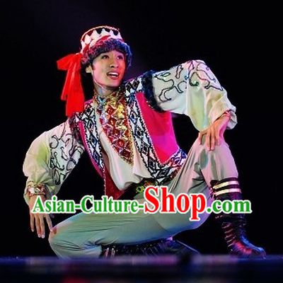 Traditional Chinese Xinjiang Boy Dress and Hat
