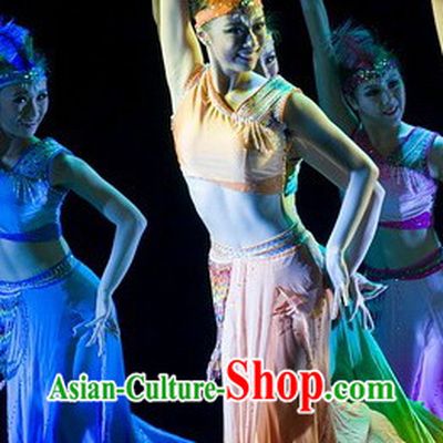 Dai Tribe Peacock Dance Costumes for Girls
