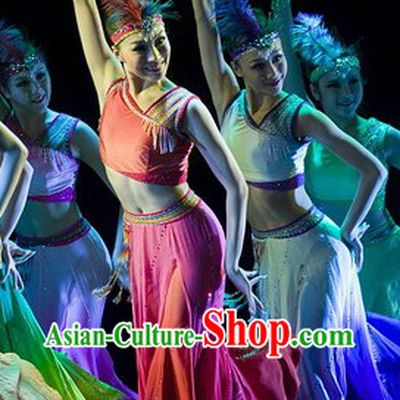 Dai Tribe Peacock Dance Costumes for Girls