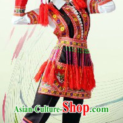 Traditional Chinese Hua Yao Dai Costume and Headwear for Women