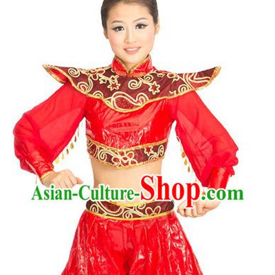 Traditional Chinese Play the Drum Uniform for Women