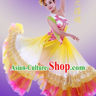 Big Festival Celebration Stage Performance Dance Costume and Headwear for Women