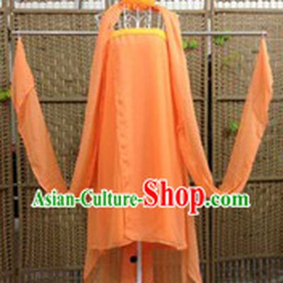 Orange Ancient Chinese Tang Dynasty Costumes