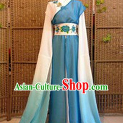 Ancient Water Sleeves Colour Transition Chinese Classical Dance Costumes for Women