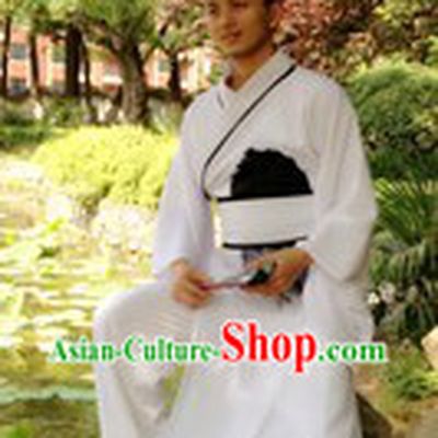 Traditional Chinese Pure White Hanfu Robe for Men