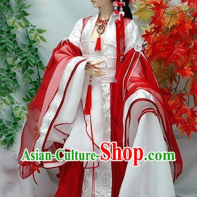 Ancient Chinese BJD Princess Costumes and Hair Accessories for Women