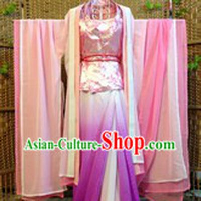 Traditional Chinese Liu Yifei Fairy Xiao Qian Costumes and Headwear Complete Set