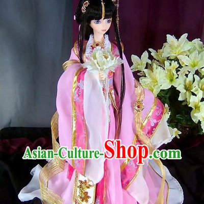BJD Ancient Chinese Princess Dress and Hair Accessories Complete Set for Women