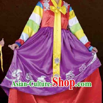 Traditional Chinese Korean Ethnic Minority Dresses and Hat Complete Set for Women