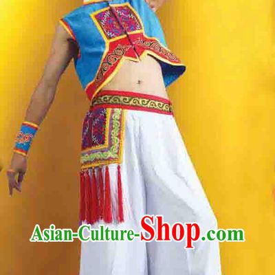 Traditional Chinese Yi Clothes Set for Men