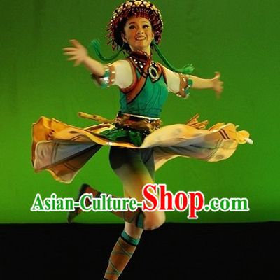 Traditional Chinese Classical Miao Costume and Hat Complete Set for Women