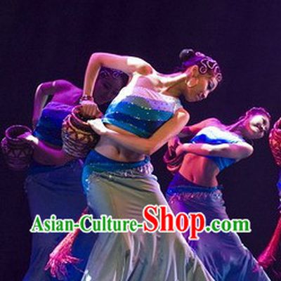 Traditional Chinese Dai Dance Costumes Complete Set for Women