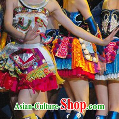 Chinese Miao Princess Dance Costumes and Hair Accessories for Women
