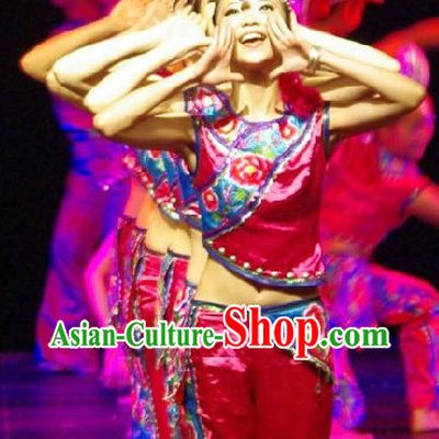 Stage Performance Ethnic Dancing Costumes and Hat Complete Set for Men