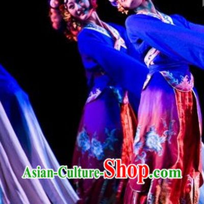Traditional Chinese Hua Dan Dance Costume and Headwear Complete Set for Women