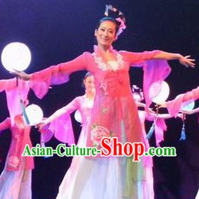 Chinese Classical Dancing Costume and Headgear for Women