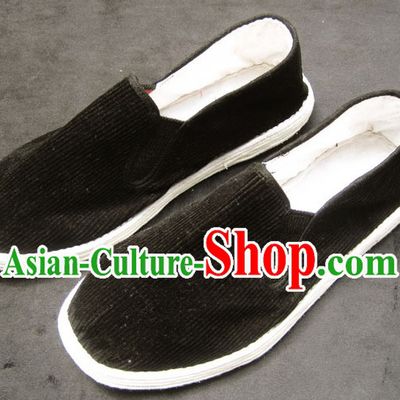 All Handmade Chinese Black Thick Sole Cotton Shoes