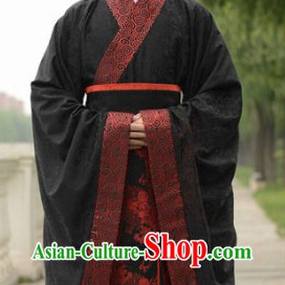 Traditional Chinese Wedding Dress Clothes and Hat Complete Set for Men