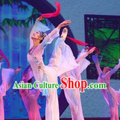 Traditional Chinese Ribbon Dance Costumes Complete Set for Women