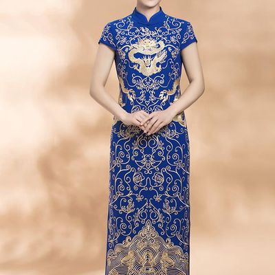 Chinese Classical Embroidered Dragon Costumes Complete Set for Women