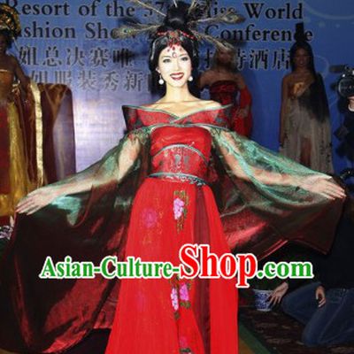 Ancient Chinese Red Imperial Palace Princess Clothing Complete Set for Women