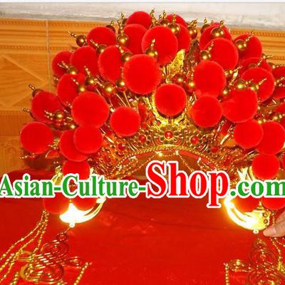 Chinese Opera Red Wedding Phoenix Crown for Women