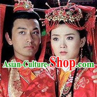 Ancient Chinese Wedding Headpieces for Brides and Bridegrooms